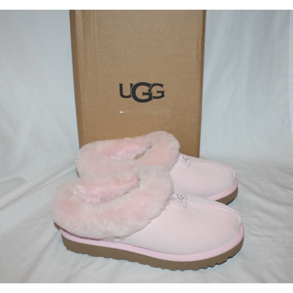 UGG Women's Tazzette Suede Shearling Slippers RBNC PINK NEW US 8 EU 39